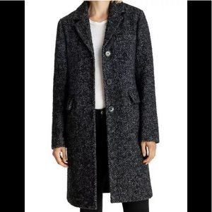 Michael Kors WoolBlend Walker Coat black white